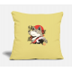 Japanese Wolf Washed Yellow Pillow